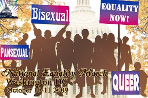Bisexual, Fluid, Pansexual & Queer-identified Contingent at the National Equality March Washington DC October 10-11 2009